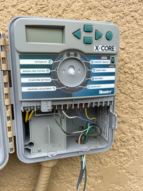 Open Hunter X-Core controller with the zone wiring connected